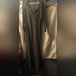 Shein long stretchy  black dress